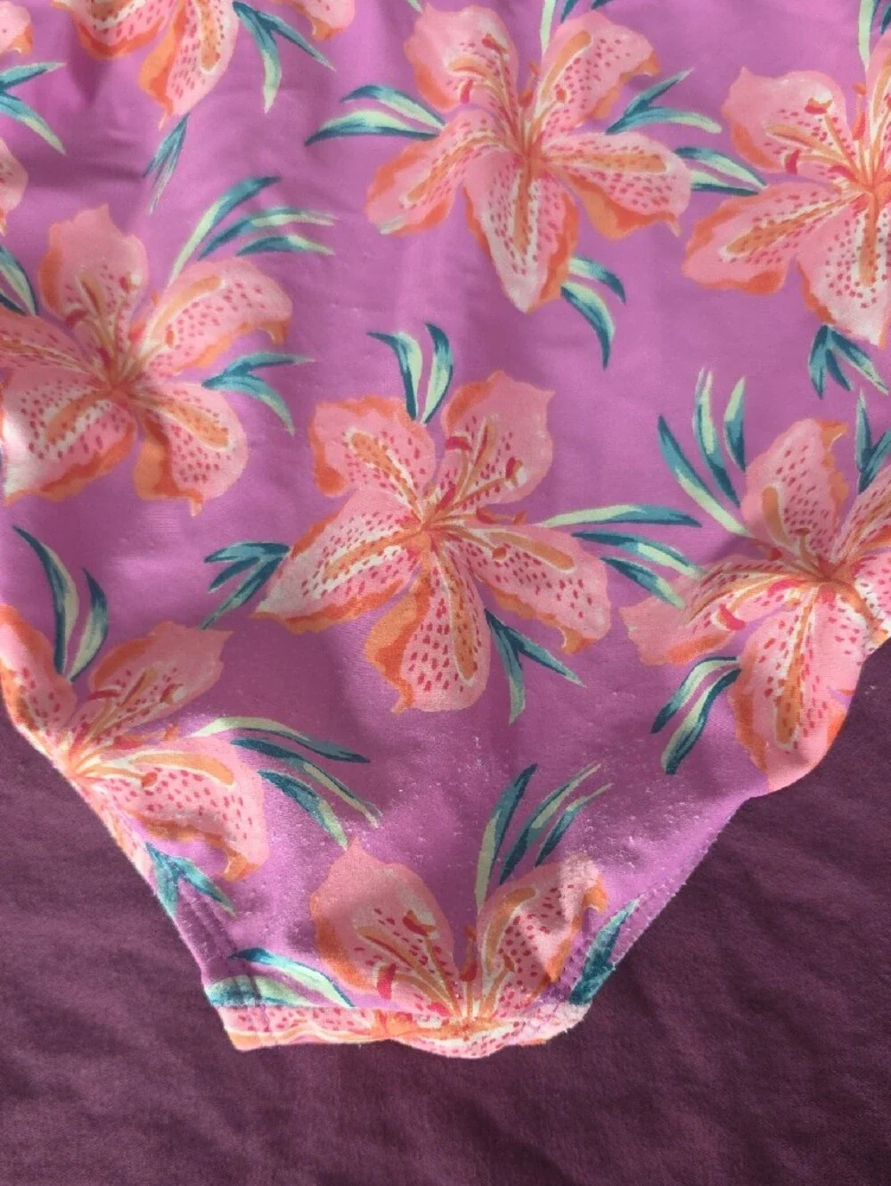OshKosh B'gosh Pink Floral Long-Sleeve One-Piece Swimsuit